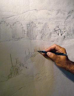 A Quiet Momemt: retracing with a hard pencil