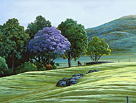 Painting by Curtis Wilson Cost: Lunch in Ulupalakua