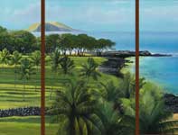 Painting by Curtis Wilson Cost: Old Makena Triptych