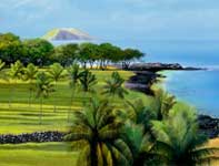 Painting by Curtis Wilson Cost: Old Makena (Uncut)