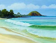 Painting by Curtis Wilson Cost: Palauea Morning