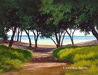 Painting by Curtis Wilson Cost: Path to Baby Beach